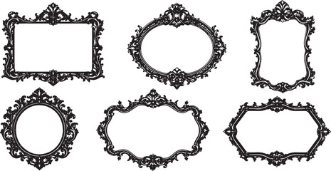 Fototapeta premium Set frames. Hand drawn vector illustration