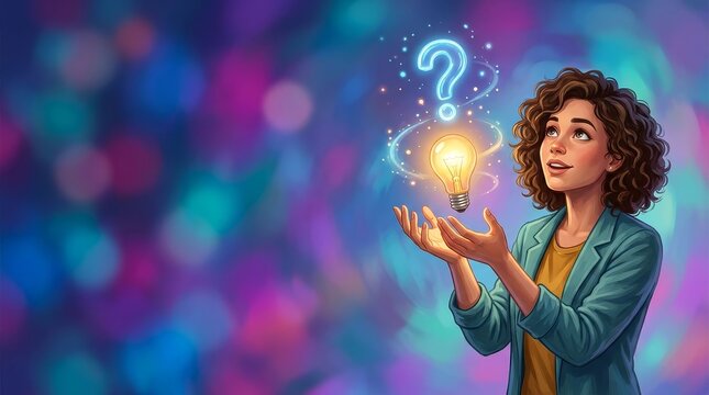 Young Woman Illuminates Ideas in Vibrant Workspace