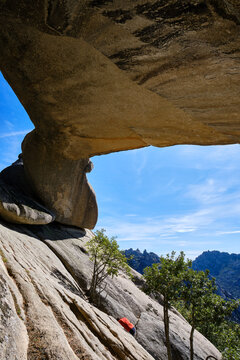 The roof of the Poyos Bridge in La Pedriza Regional Park