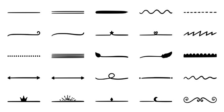 Underlines Featuring Various Decorative Designs and Styles Featuring Hand-Lettering, Artistic, Creative with Typography