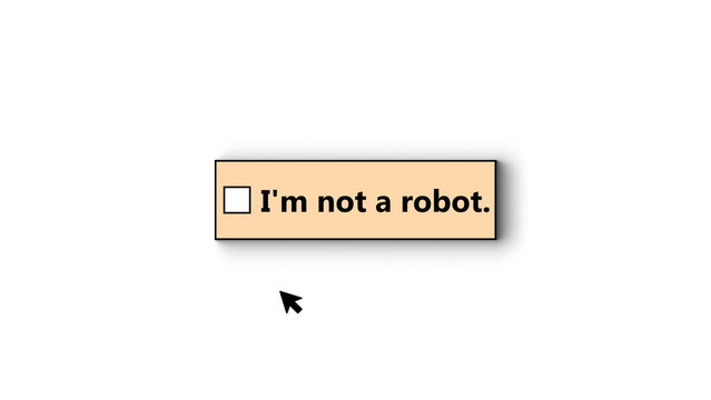 Captcha checkbox with text on a white background