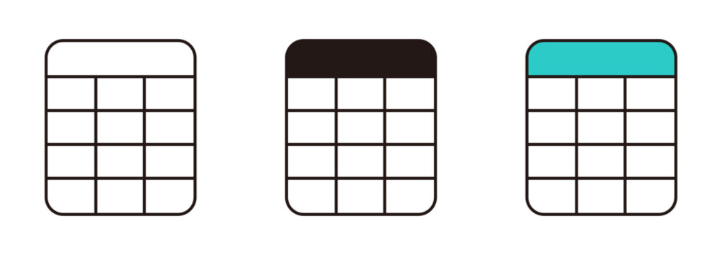 Data Table Outline Vector Icon