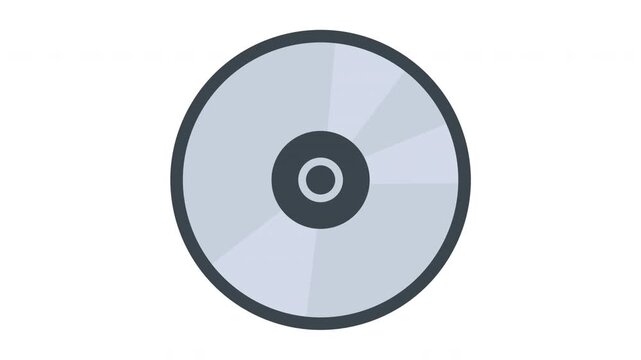 compact disc icon animation. Illustration of a compact disc icon on a white background.