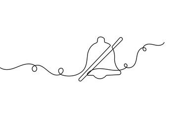 Bell single line art vector illustration for minimalist notification or alarm design © Habiza19721