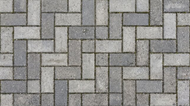 Herringbone Pattern Grey Concrete Pavers Pavement Texture