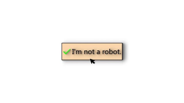 I'm not a robot, Captcha checkbox progression from unchecked to checked with green tick on white background security verification