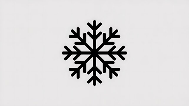 Black snowflake icon for winter and cold weather design