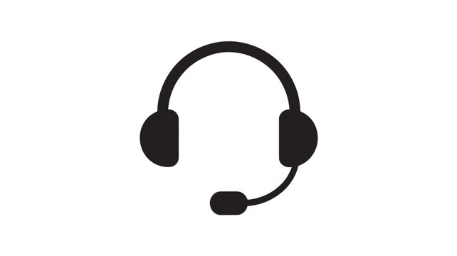 Headset icon with a microphone represents customer service, technical support, and remote communication systems.