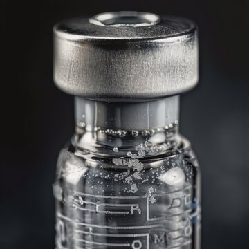 Extreme closeup shot of generic vaccine vial stopper texture Canon EOS R5 100mm Macro f8