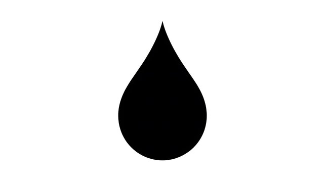 Simple black water drop icon shape