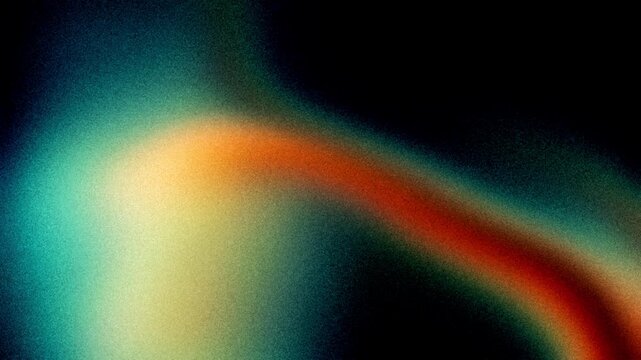 Vibrant VHS style colorful psychedelic grainy gradient color flow wave on black, music cover dance party poster design. Retro Colors. Flowing motion fluid animation. Grainy noise. Abstract neon shapes