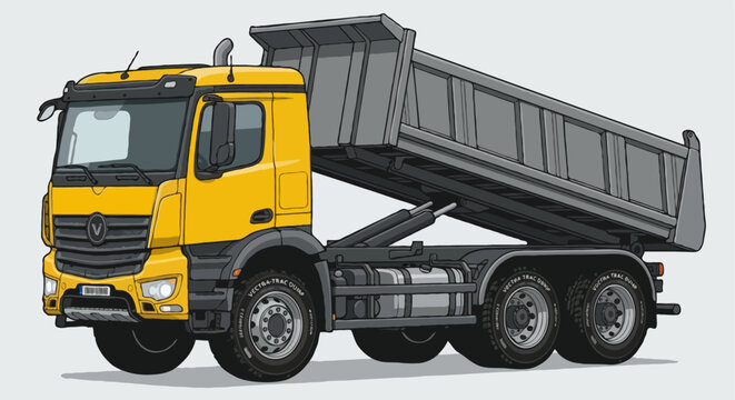 dump truck isolated on white