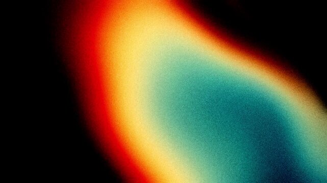 Vibrant VHS style colorful psychedelic grainy gradient color flow wave on black, music cover dance party poster design. Retro Colors. Flowing motion fluid animation. Grainy noise. Abstract neon shapes