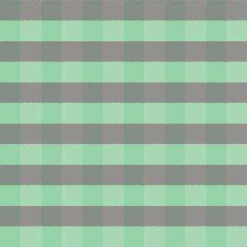 Mint green and grey gingham seamless vector pattern. Classic checkered background with pastel sage green and soft grey plaid stripes for wallpaper and fabric textile print