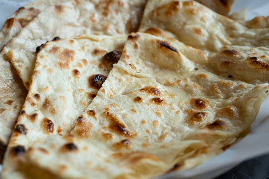 Indian Flat Bread Closeup. Traditional Flatbread