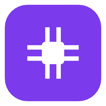 API Integration Icon Color Rounded Square Button Technology Computer Symbol