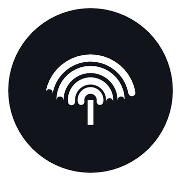 Fingerprint Biometric Icon Black Circle Button Technology Computer Symbol