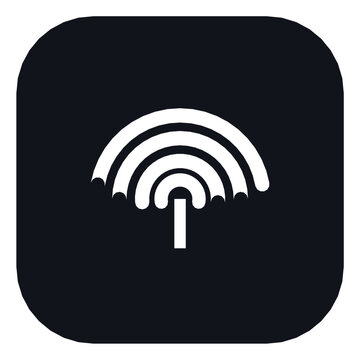 Fingerprint Biometric Icon Black Rounded Square Button Technology Computer