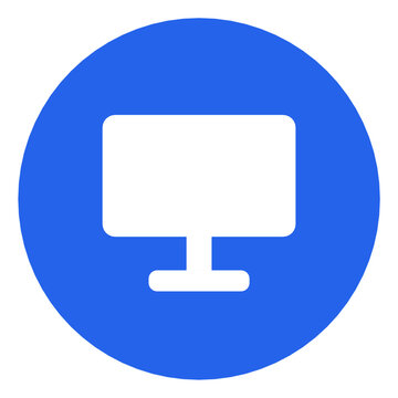 Desktop Monitor Icon Color Circle Button Technology Computer Symbol