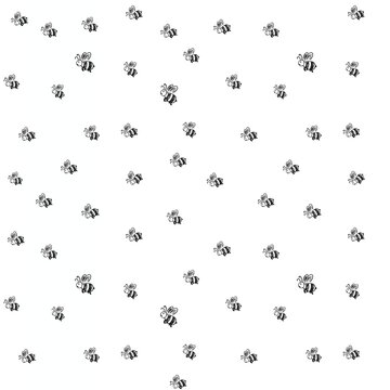Seamless Cute Hand-Drawn Doodle Pattern Elements on White Background	