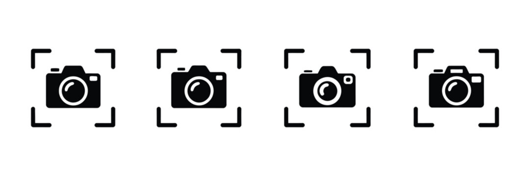 Screenshot icon set, simple screen capture symbols