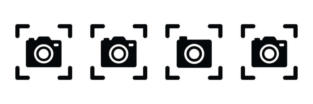 Screenshot icon set, simple screen capture symbols