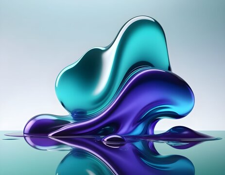 Abstract Floating Liquid Shapes Luxury 3D Background