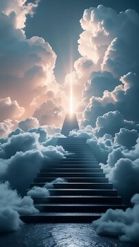 Celestial cloud stairway radiant eternal paradise wallpaper images