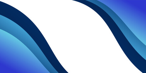Obraz premium Modern Blue Fluid Banner Template with White Copy Space