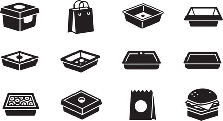 Black and white line of various vehicles and transportation symbols line vehicles © DS STORE