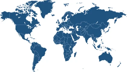 World map. Blue modern vector map. Silhouette map. © Pavel
