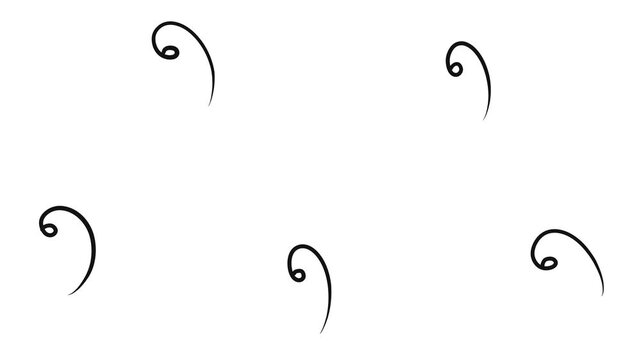 Squiggles that look like plant seeds flicker on the screen.