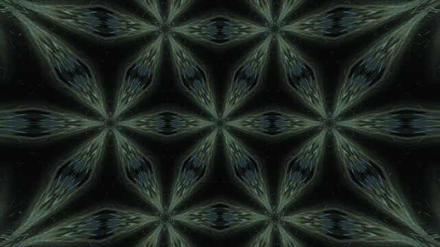Neon Geometric Kaleidoscope Background with Abstract Mandala Pattern, Bright Symmetrical Animation and Endless Seamless Motion Loop