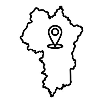 kuala lumpur map with pin location line icon with editable stroke