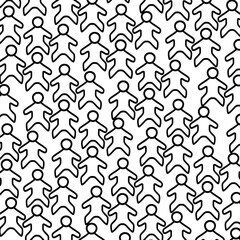 Fototapeta premium Crowd of people, group teamwork illustration on white background pattern people