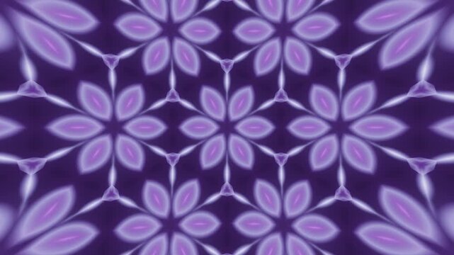 Abstract Neon Mandala Animation with Kaleidoscope Symmetry, Bright Geometric Background, Continuous Loop Motion and Vibrant Digital Art Pattern