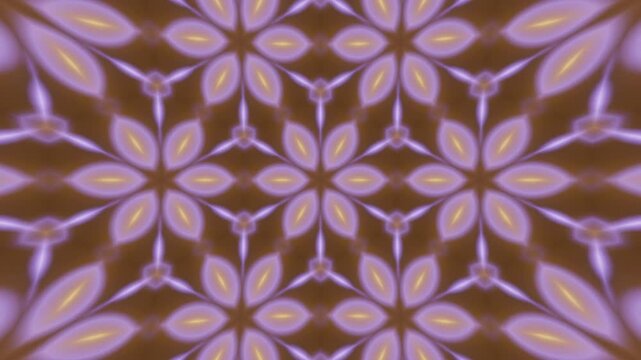 Fluorescent Neon Mandala Kaleidoscope Background, Abstract Geometric Motion Design with Seamless Loop and Modern Style