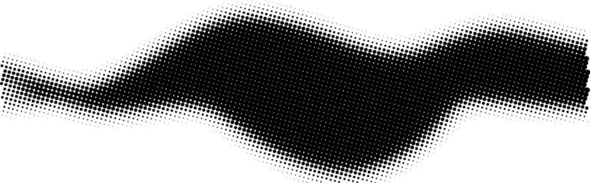 Abstract Wave Shape Featuring Distressed Halftone Pattern EPS Vector Illustration Design