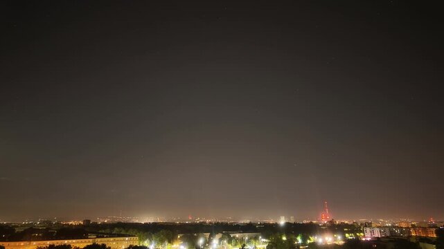 Nocne niebo , księżyc i upływ czasu