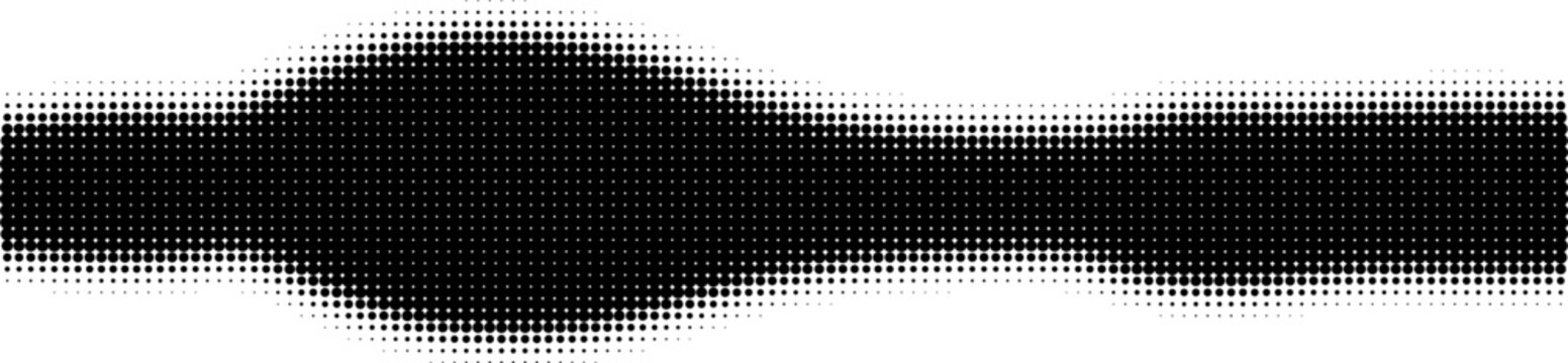 Horizontal halftone sound wave vector graphic isolated in black eps format design element