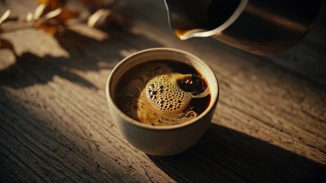 Close up of tea steeping in traditional cup