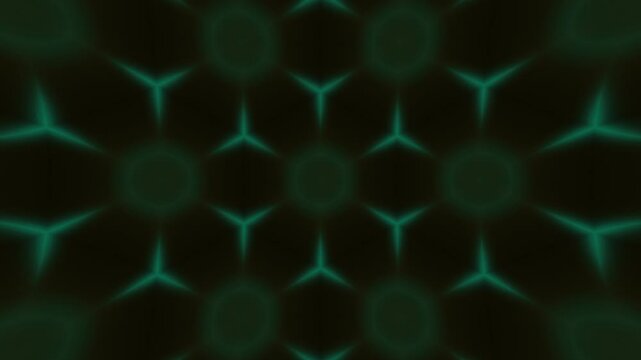 Abstract Neon Mandala Kaleidoscope Background with Glowing Geometric Pattern, Bright Fluorescent Colors, Seamless Looping Motion and Hypnotic Visual Symmetry