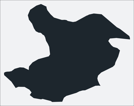 Qazvin, IR, Iran map. Just a simple border map. Shape of the region. Plain boundary outline. Vector illustration.