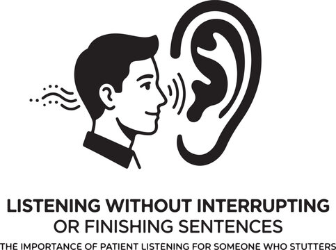 Man listening intently without interrupting or finishing sentences patient listening importance for someone who stutters empathy communication skills understanding.