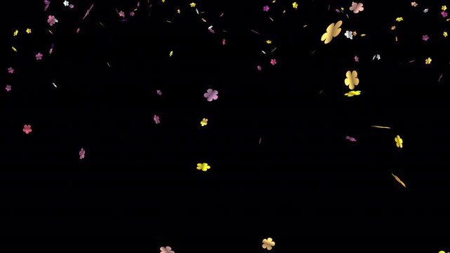 3D Depth Confetti Falling Forward Pre-matted flower shape