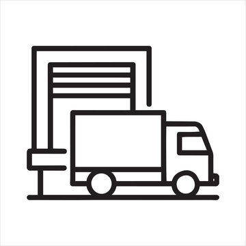 Minimalist loading dock icon.