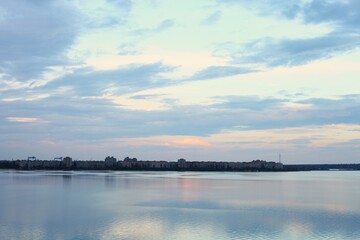 Fototapeta premium sunset over the river