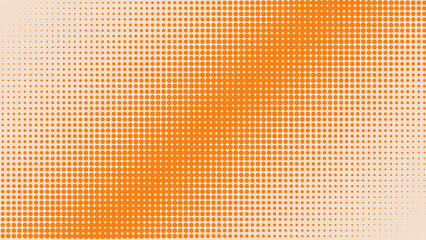 Abstract orange halftone pattern background with gradient dots © mdabdul