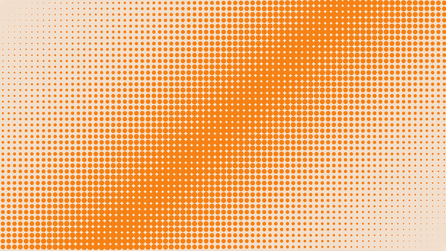 Abstract orange halftone pattern background with gradient dots