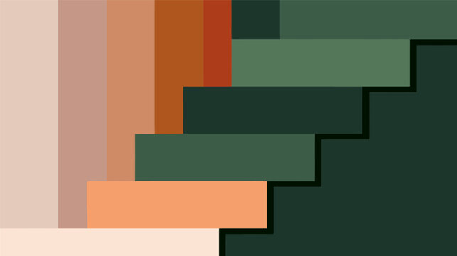 Abstract Color Block Pattern with Organic Rectangular Shapes vector in Earthy Green and Beige